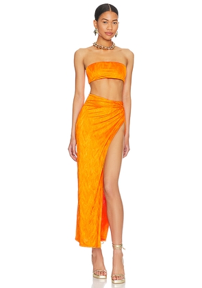 superdown Karolyna Maxi Skirt Set in Orange. Size S. Also in L, M, XL, XS, XXS.