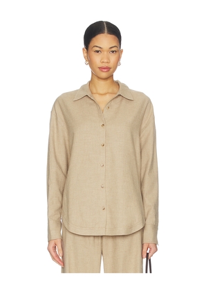 La Ligne Oversized Flannel Shirt in Brown. Size M. Also in XS, S, L, XL.