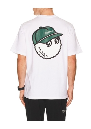 Malbon Golf Bermuda Baldwin Tee in White. Size M. Also in L, S, XL/1X.