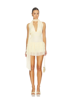 MAJORELLE Luna Romper in Lemon. Size L. Also in M, S, XL, XS, XXS.