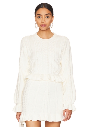 Show Me Your Mumu Ridley Ruffle Sweater in Cream. Size L. Also in XL.