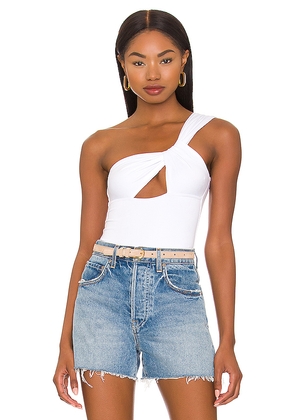 superdown Jimena One Shoulder Bodysuit in White. Size M. Also in S.