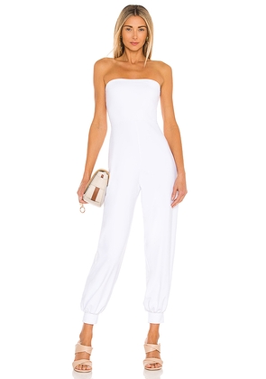 Susana Monaco Strapless Cuffed Ankle Jumpsuit in White. Size XL. Also in XS, S, M, L.