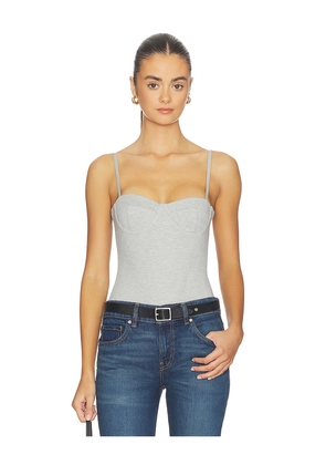 NIIHAI The Plunge Bodysuit in Grey. Size L. Also in XS, S, M, XL.