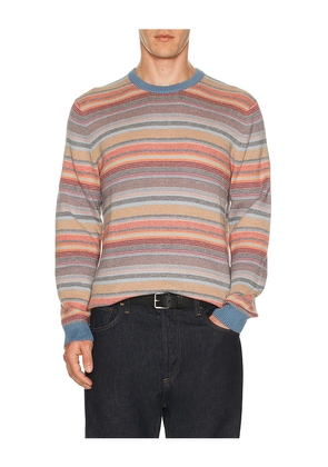 Marine Layer Reed Jacquard Sweater in Blue. Size L. Also in S, M, XL/1X.