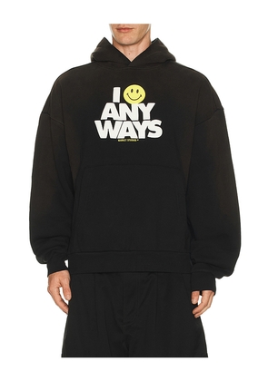 Market Smiley Smile Always Hoodie in Black. Size M. Also in L, XL/1X.