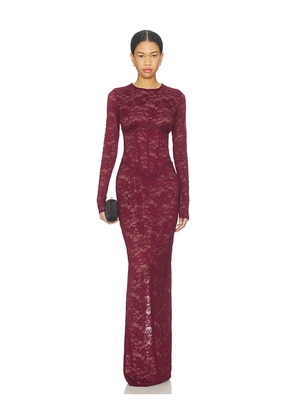 NBD Saba Gown in Burgundy. Size M. Also in XXS, XS, S, L.