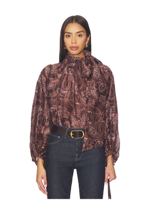 L'AGENCE Rhett Oversized Blouse in Chocolate. Size M. Also in XXS, XS, S, L.