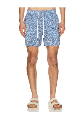 onia Charles 5 Swim Trunk in Blue. Size S. Also in M, XL/1X.