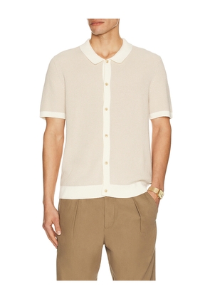 onia Linen Button Up Sweater Shirt in Beige. Size M. Also in L, S, XL/1X.