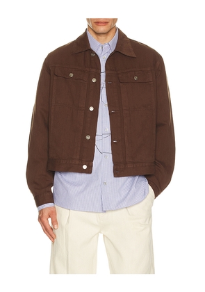 Le17Septembre Denim Trucker Jacket in Brown. Size 46. Also in 48, 50, 52.