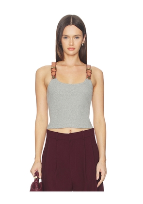 Monse Leather Strap Tank Top in Grey. Size M. Also in XS, S, L.