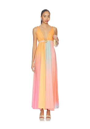 Leslie Amon Fairy Mesh Dress in Orange. Size L. Also in XS, S, M, XL.