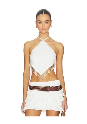 MORE TO COME Leigh Halter Top in White. Size L. Also in M, S, XL, XS, XXS.