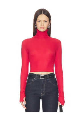Michael Lauren Cormac Turtleneck Crop Top in Red. Size M. Also in XS, S, L, XL.