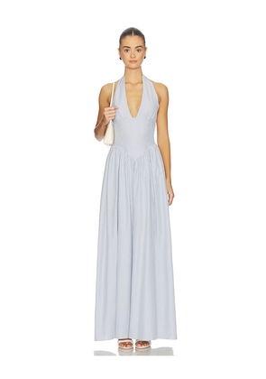 MORE TO COME Leeaster Halter Maxi Dress in Blue. Size L. Also in M, S, XL, XS, XXS.