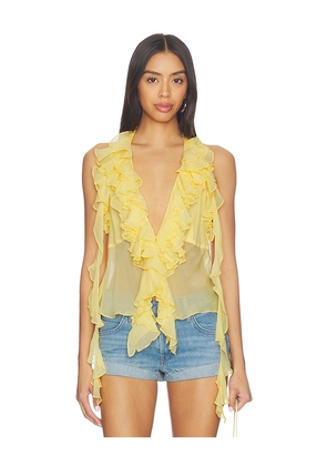 Lovers and Friends Ila Sheer Top in Yellow. Size L. Also in XXS, XS, S, M, XL.