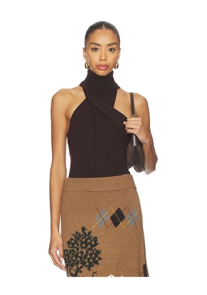 Monse Twist Front Top in Brown. Size M. Also in S, L.