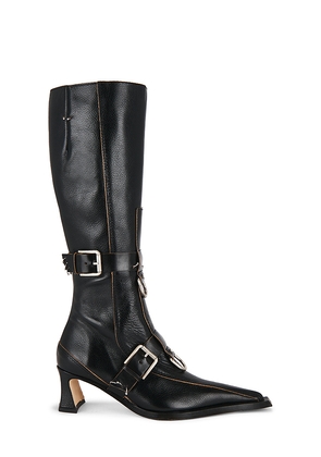 Miista Eliya Buckled Tall Boots in Black. Size 37. Also in 38, 39, 40.