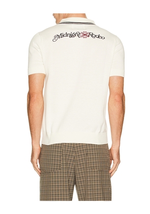 Midnight Rodeo Signature Sweater Polo in Cream. Size L. Also in S, M, XL/1X, XXL/2X.