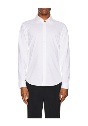 Theory Sylvain Structure Knit Shirt in White. Size M. Also in S, L, XL/1X, XXL/2X.