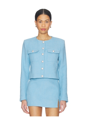 MORE TO COME Willow Crop Jacket in Baby Blue. Size L. Also in M, S, XL, XS, XXS.