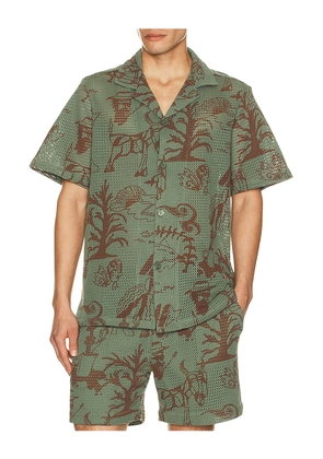 OAS Poplan Cuba Shirt in Green. Size L. Also in S, M, XL/1X.