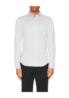 Theory Sylvain Structure Knit Shirt in Baby Blue. Size M. Also in L, XL, XXL.