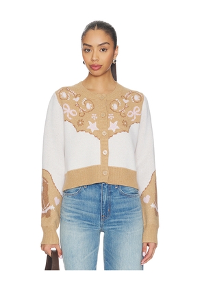 LoveShackFancy Leyah Cardigan in Brown. Size L. Also in M, S, XL, XS, XXS.