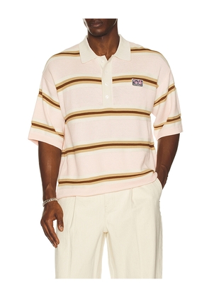 Nahmias Knit Striped Polo in Pink. Size M. Also in XL/1X, XXL/2X.