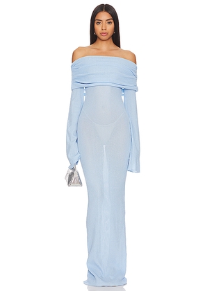 SEROYA Galleria Maxi Dress in Baby Blue. Size M. Also in XXS, XS, S.