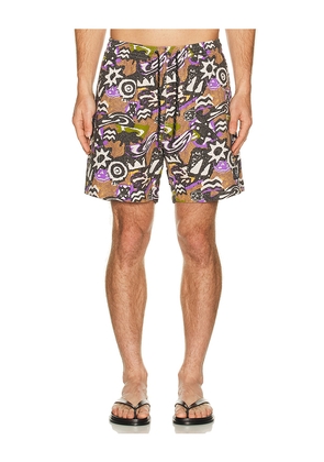 Maui and Sons Molten Jam Short in Brown. Size L. Also in S, M, XL/1X.