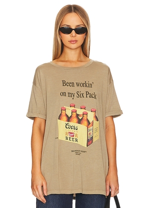 The Laundry Room Coors Six Pack Oversized Tee in Taupe. Size M. Also in XS, S.