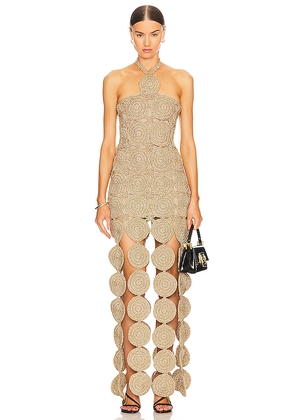 SIMONMILLER Beep Beep Dress in Metallic Gold. Size M. Also in L.