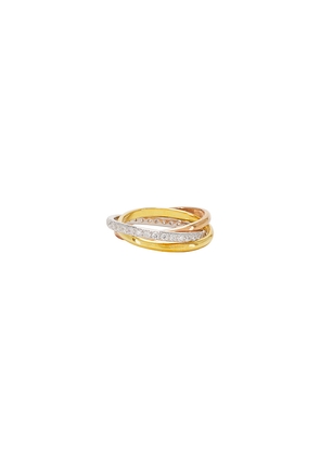 SHASHI Vera Pave Ring in Metallic Gold,Metallic Silver. Size 6. Also in 5, 7, 8.