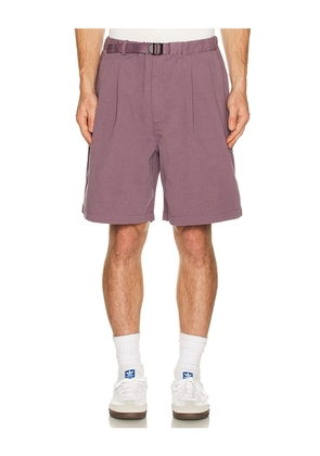 KAPPY DESIGN Two Tuck Wide Half Pants in Purple.