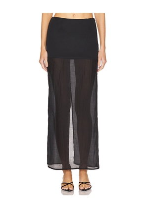 SNDYS Chloe Sheer Skirt in Black. Size S. Also in L, M, XL, XS, XXL.