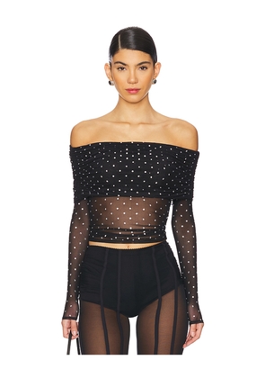 retrofete Oriana Mesh Top in Black. Size M. Also in S, L, XL.
