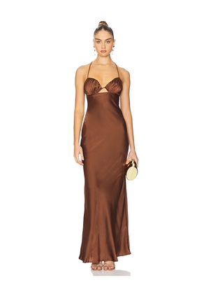 SNDYS Amalia Maxi Dress in Chocolate. Size S. Also in M.