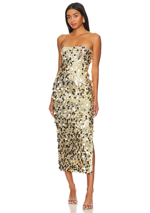 Runaway The Label Gabourne Dress in Metallic Gold. Size M. Also in S, XS.