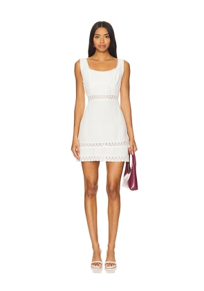 RIXO Ronan Mini Dress in Cream. Size L. Also in XL/1X.