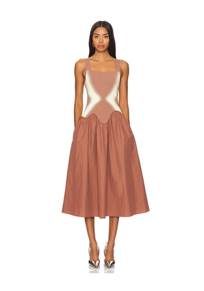 PH5 Mushu Mixed Media Tank Dress in Brown. Size S. Also in M, XL.