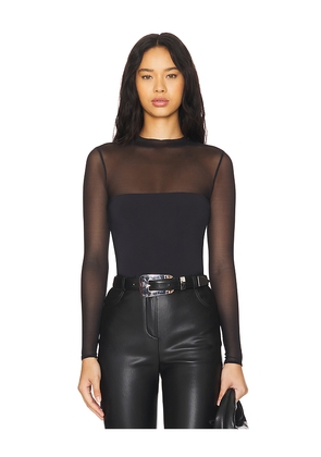 SEROYA Brandi Mesh Bodysuit in Black. Size M. Also in S, XS.