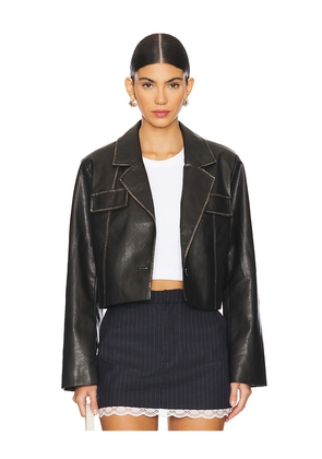 superdown Blakely Faux Leather Jacket in Black. Size M. Also in L, XL.