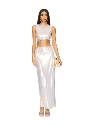 superdown Pearl Maxi Set in Metallic Gold. Size M. Also in S.