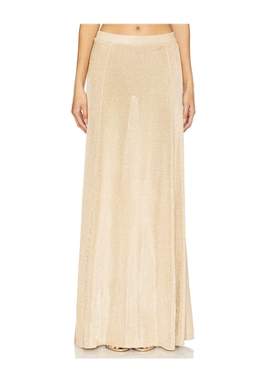 SEROYA Alice Maxi Skirt in Metallic Gold. Size M. Also in XS, S, L, XL.