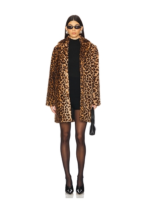 superdown Raina Faux Fur Coat in Brown. Size S. Also in XS, M.