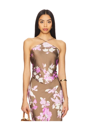 ROCOCO SAND Halter Neck Top in Brown,Lavender. Size M. Also in S, XXS, XS, L, XL.