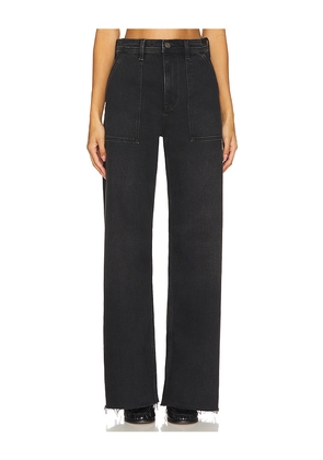 PISTOLA Penny Utility Wide Leg Jeans in Black. Size 26. Also in 24.