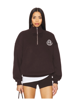 SEROYA Asbury Sweatshirt in Chocolate. Size S. Also in L, XS.